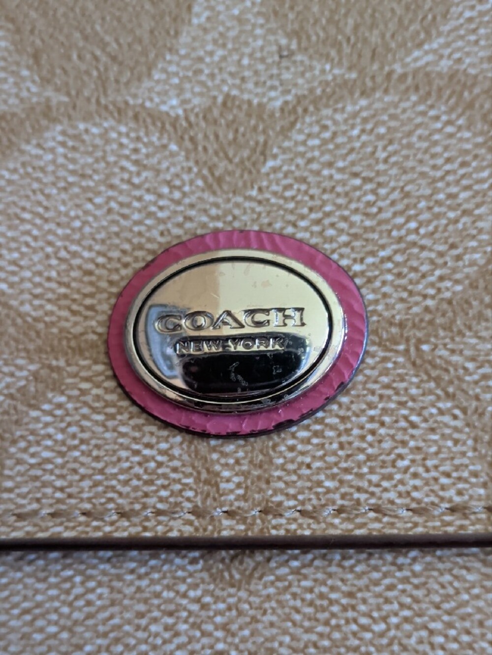 Coach Metallic Beige Signature Continental Wallet - Picture 2 of 15